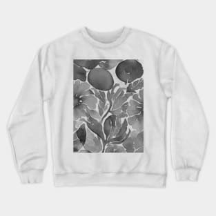 Black and White Flowers Pattern - PanfurWare LLC Crewneck Sweatshirt